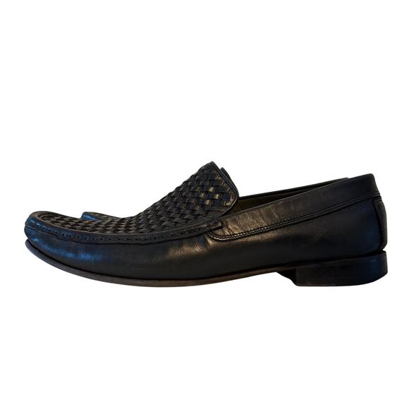 Donald Pliner Doug Woven Leather Loafer Shoes Mens Sz 10 Black main image 4